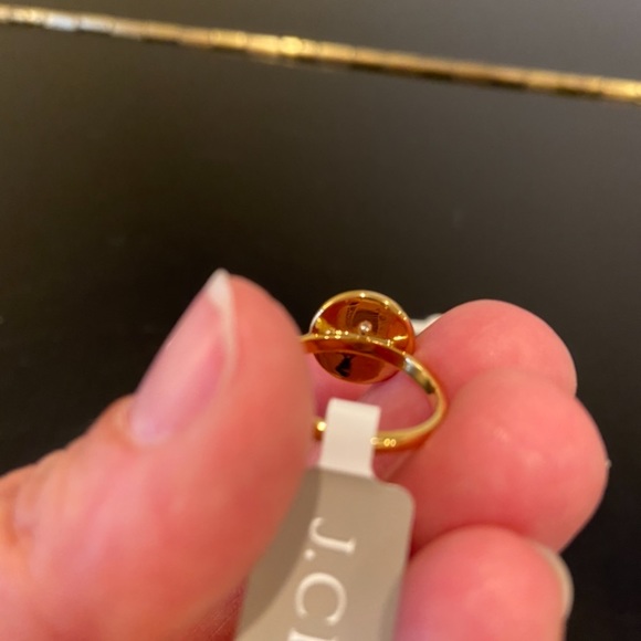NWT preppy dainty minimalist J. Crew gold plated Pearl Dot Disc Ring size 6 - Picture 4 of 14